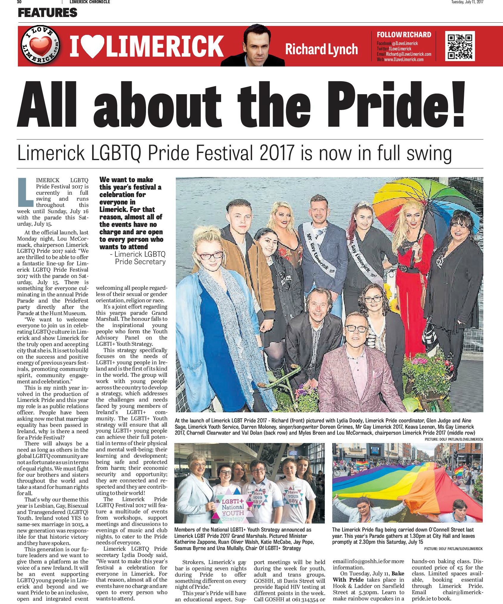 Limerick Chronicle Column July 11 pg 1